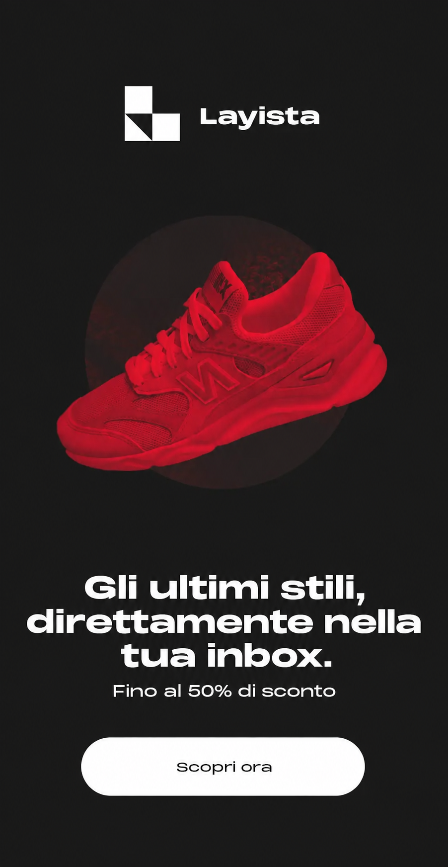 Layista sneaker campaign email